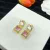 Luxury Diamond Crystal örhängen Fashion Women Classic Gold Plated Earrings Pendant Studs Wedding Anniversary Birthday Presents