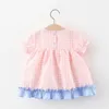 Robes de fille Robes de princesse pour petites filles Mode d'été Dessin animé brodé à manches courtes Vêtements mignons Robe pour enfants Vêtements en coton