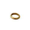 Band Rings French celi cool style simple fashion versatile fold belt plain aperture brass gold-plated ring index finger female 231218