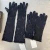 2021 NEW Black Tulle Gloves For Women Designer Ladies Letters Print Embroidered Lace Driving Mittens Ins Fashion Thin Party 2 Size277k
