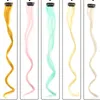 Synthetic Hair Extensions Hanging Ear Dyed Long Straight Hair High Temperature Fiber Pink Rred Blue Black