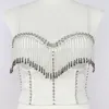 Kvinnors tankar Kvinnor Bustier Bra Corset Top Diamonds Beading Tassel Glitter Camisole Justerbara söta damer Nightwears For Costumes Club