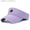 Visières Chapeaux de soleil d'été hommes femmes coton brodé m visière Protection UV haut vide Tennis Golf course crème solaire solide Baseball CL231219