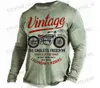 T-shirts voor heren Vintage heren T-shirt Katoenen tops met lange mouwen Grafische motorfietskleding Oversized motorkleding Street chic Herenshirt T-stukken T231219