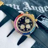 Designeruhr für Herren, 40 mm, Regenbogen-Diamantuhr, hochwertige Designeruhr, automatische mechanische Uhr mit 2813-Uhrwerk