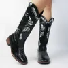 Kobiece miłosne serce środkowe cielęce dla kobiet urocze cowgirls Cowboy Chunky Heel Vintage Fashion Punk Western 230922