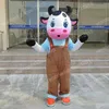 2024 Performance Dairy Cow Mascot Costumes Cartoon Carnival Hallowen Performance Adult Size Fancy Games Outfit utomhus reklamdräkt