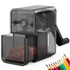 Pencil Sharpeners Sharpener Black Manual with Helical Blade to Fast SharpenIdeal for No2ColoredArt Pencils 231219