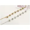 Rhinestone Diamond Anklets Bracelet Zircon Crystal Sier Gold Charm Fashion Elegant Y Sandal Beach Foot Jewelry for Girl Drop D Dh0cr