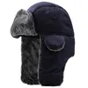 Trapper Chapéus Unissex Homens Mulheres Russo Chapéu Bomber Quente Soldado Orelha Flaps Inverno Ski Sólido Fluffy Faux Fur Cap Headwear Bonnet 231219