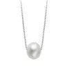 Simple Mother Pearl Pendant Necklace with Real 925 Sterling Silver Box Chain Elegant Jewelry for Womens Girls214f