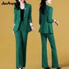 Ternos femininos blazer 2023 primavera outono moda profissional terno duas peças coreano elegante casual blazers jaqueta calças conjunto de correspondência 231219