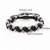 Bracelet en pierres précieuses naturelles 6mm, Labradorite, perles d'agate noire, cordon tressé en macramé, fait à la main, pour hommes et femmes, 336U
