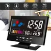 Horloges de table Écran LCD Rétro-éclairage numérique Snooze Réveil Météo Station de prévision Température Humidité Date Affichage Décor à la maison