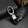 Saco peças acessórios ferradura fivela chaveiro metal cabeça grande com padrão tecido corda de couro chaveiro carro pingente ornamentos presente 231219