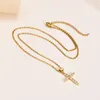 펜던트 목걸이 Danity Cubic Zirconia Cross Neckalce for Women Stainles Steel Chain 조절 가능한 231219