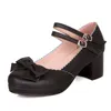 Scarpe eleganti 2023 Primavera Donna Tacco basso Punta tonda Cinghie Arco Cute Girls Princess Tea Party Lolita Studenti Bella taglia 33-43 Rosso Viola