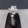 Bröllopsringar huitan oregelbunden formade kvinnor kristall päron kubik zirkonium lyx trendig kvinnlig engagemang smycken