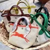 Vintage Raffias Straw weave Designer hand bag luxury crossbody pochette summer beach bags high capacity Shoulder Underarm diaper bag mens womens Clutch tote bags