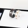 Anel de amor cerâmica e porcelana masculino jewlery designer para mulheres anéis presente de aniversário g duplo preto e branco cerâmica anci3019
