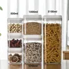 Opslagflessen Luchtdichte voedselcontainer Plastic doorzichtige potten met Easy Lock-deksel Keuken Pantry Organizer Spaghetti Granenbak