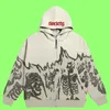 Moletons masculinos moletom homens anime crânio hoodies mulheres vintage gótico zip up manga longa streetwear casacos soltos harajuku carta impressão moletom com capuz 231219