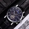fashion Watch Men Watch Skeleton Tourbillon Hand-winding Mechanical Automatic Watch Classic Natural Leather Watches Gentleman Busi234S