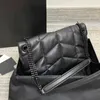 Designer handbag Black puffer shoulder bag Quilted lambskin shoulder bag women quality leather clutch bag soft envelope flap bag chain messenger bag
