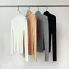 Women's Sweaters Seamless Knit Bottoming Sweater Turtleneck Thin Long Sleeve Slim Simple Female Pullover 2024 Spring