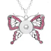 Pendant Necklaces Sublimation Butterfly Women Pendants Button Necklace Jewelry Consumable 20pcs/lot