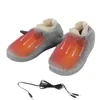 Slippers USB Elektrische verwarming Schoenen Pluche Elektrisch verwarmde voetwarmer Wasbare voetslipper Dames Heren Comfortabele koraalfleece sokken 231218