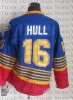 Maglia CCM Vintage Hockey Brett Hull Wayne Gretzky Al Macinnis Maglie classiche retrò cucite casa lontano Blu Bianco 51