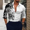 Camisas casuais masculinas básicas impressão personalizada design clássico botão para baixo camisa de manga longa diário fino ajuste commuter XS-8XL