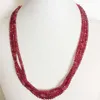 Facetterad 3 4mm 1 3 6Layer Elegant Natural Stone Jewelry Handmade Noble Clear Green Emeralds Red Rubies Bead Strand Necklace Chains213H