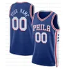 Kids Tyrese Maxey Joel Embiid Basquete Jersey Allen Iverson Julius Erving Sixer Matisse Thybulle 2023 2024 City White Edition Retro Camisa Azul 21 0 3