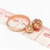 Clusterringen in 585 paars goud ontwerp opengewerkte dubbele ronde aanpasbare voor vrouwen 14K Rose eenvoudige Chinese bruiloft sieraden