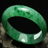 Bracelet jonc en jade vert glacé émeraude certifié 59mm, fait à la main, G04293l