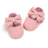 Premiers marcheurs 0-18 mois bébé filles chaussures à semelle souple antidérapante infantile tricoté nœud papillon né enfant en bas âge coton printemps automne