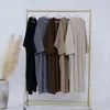 Vêtements ethniques Corduroy Ouvert Abaya Manteau Hiver Automne Cardigan Kimono Femmes Musulmanes Dubaï Luxe Longue Robe Chaude Hijab Islamique Outwear