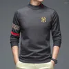 Pulls pour hommes épaissi haut de gamme une pièce velours demi-col roulé pull tricoté t-shirt décontracté hommes pull hommes