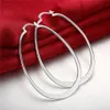 orecchini da donna a U piatti placcati in argento sterling Hoop Huggie GSSE001 orecchino piatto in argento 925 moda regalo329P