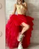 Stock High Low Tulle Multi-Skirt Iered Ruffles Asymmetrical Prom Skirt Punk Tulle Gown Under Petticoat Casual Party Outfit CPA3277