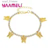 Ankletter Hot Sale Butterfly Anklet Fashion 925 Sterling Silver Shiny Rhinestone Crittal Foot Chain New Woman Beach Accesories Giftl231219