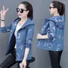 Kadın Ceketleri M-4XL Kadınlar Bahar Sonbahar Kadın Paltoları Kapşonlu Fermuar Mektubu Baskı Gevşek Moda Dış Giyim Giysileri HW48