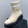 Bottes courtes en cuir véritable pour femme, chaussures d'automne, plateforme, couture à la cheville, conception supérieure, fond épais, 2023