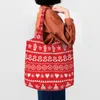 Bolsas de compras Invierno Arte Popular Navidad Reutilizable Comestibles Totes Plegables Lavables Para Hombres Mujeres Mercado Almuerzo Viajes