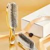 Brosses à cheveux Masseur Shampooing Brosse Humide En Plastique Démêlant Brosse Femmes Cheveux Nettoyage Peigne Rose Or Premium Cadeau Tête Masseur Cuir Chevelu Brosse 231218