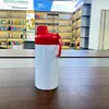 12oz sublimação tumbler para crianças em linha reta crianças copo 350ml em branco branco de aço inoxidável portátil esportes garrafa de água xjy03