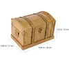 Present Wrap Treasure Box Retro Wood Pirate Chest Gem smycken förvaring Trinket Keepsakes Organizer Room Home Decoration