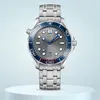 25 Blandade stil Mänklockor 42mm 210.30.42.20.03.001 Blue Dial Rotary Bezel rostfritt stål Mekaniska automatiska armbandsur